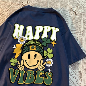 VILZSTUDIOS Happy Vibes Round Neck T-Shirt