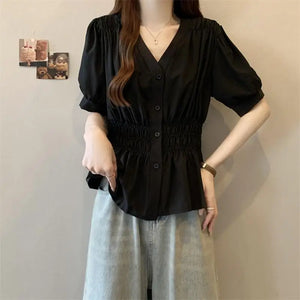 VILZSTUDIOS Oversized V-Neck Blouse