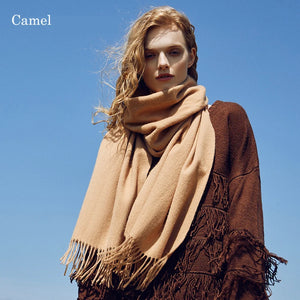 VILZSTUDIOS Winter Scarf Women Wool Scarves Adult Scarves for ladies 100% Wool scarft women Fashion Cashmere Poncho Wrap