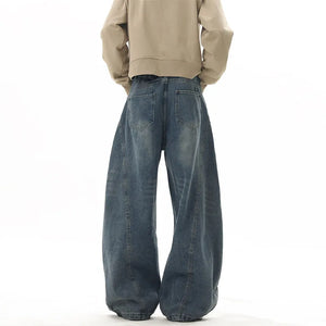 VILZSTUDIOS Dark Blue Wide Leg Denim Jeans