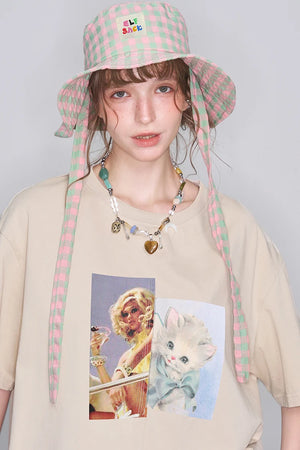 VILZSTUDIOS Retro Printed Loose Casual T-Shirt