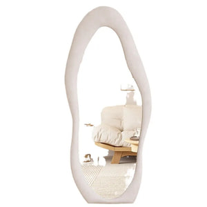 VILZSTUDIOS Full-length mirror Floor-to-ceiling Bedroom full-length mirror Special-shaped irregular cream ins wind fitting mirror