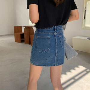 VILZSTUDIOS Retro Slim Mini Denim Skirt