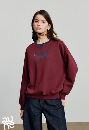 VILZSTUDIOS Contrasting Color Splicing Letter Print Shirt