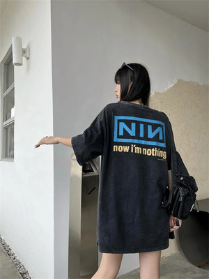 VILZSTUDIOS Nin Inch Nail Retro Oversized T-Shirt