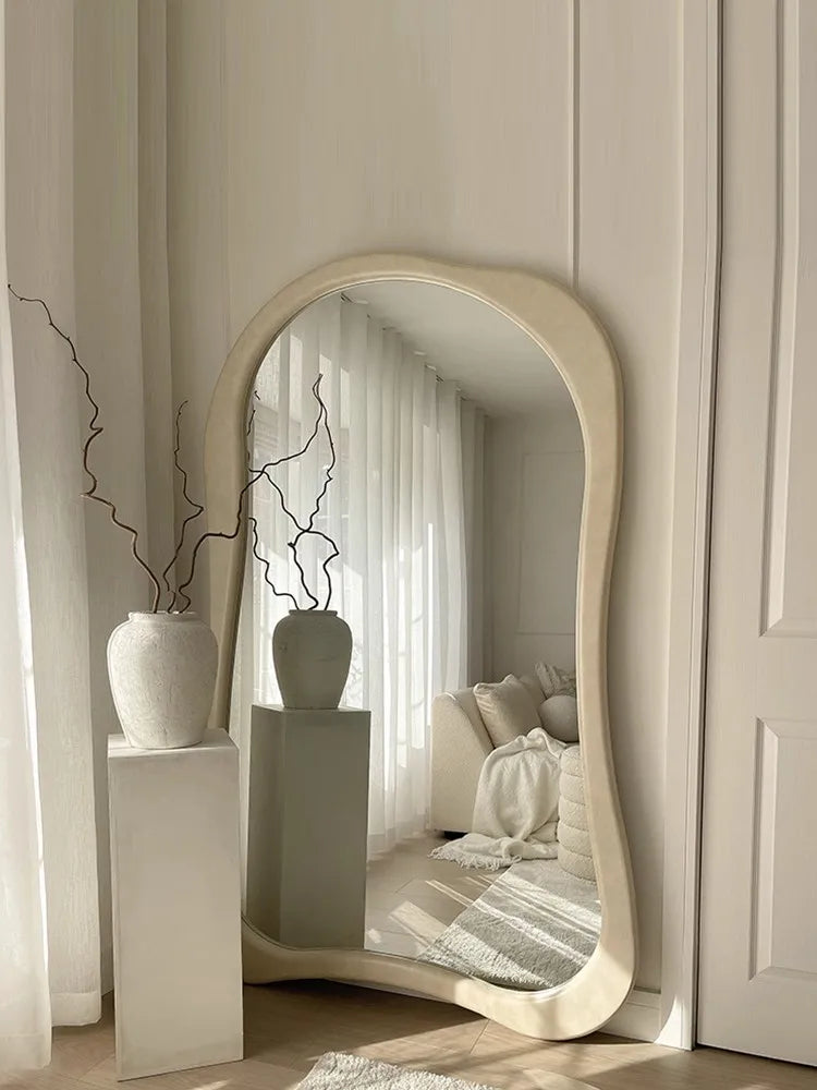 VILZSTUDIOS online celebrity Clothing store Cream Style Dressing Mirror High Definition Hall Bedroom Against The wall Floor-Standing Mirror