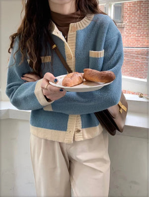 VILZSTUDIOS Chic Knit Contrast Cardigan