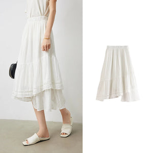 VILZSTUDIOS Lyocell Jacquard Spliced A-Line Skirt