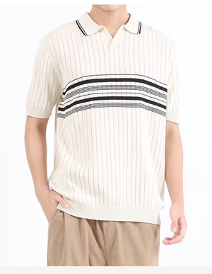 VILZSTUDIOS Lapel Knit Polo T-Shirt