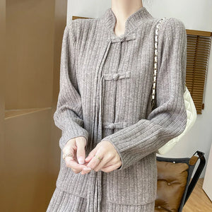 VILZSTUDIOS Elegant Retro Wool Two-Piece Set Pants