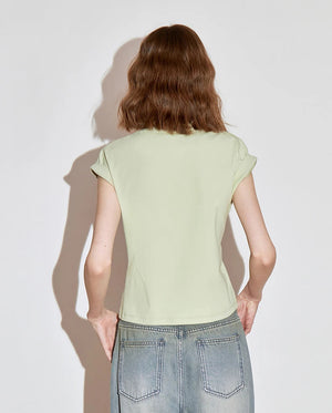 VILZSTUDIOS Lyocell Twisted Design Cotton T-Shirt