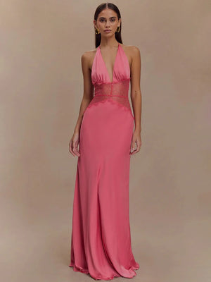 VILZSTUDIOS Backless Elegant Lace Maxi Dress
