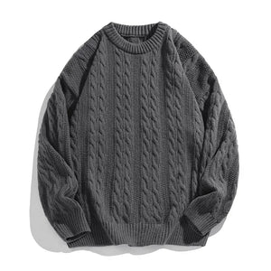 VILZSTUDIOS Classic Grey O-Neck Knitted Sweater
