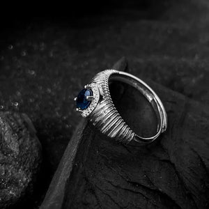 VILZSTUDIOS Vintage Blue Stone Geometric Stackable Ring