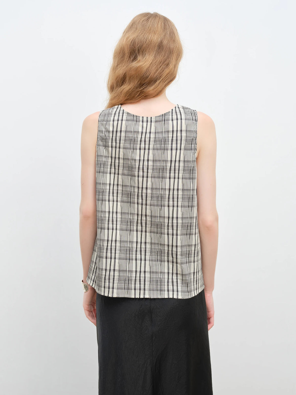 VILZSTUDIOS French Retro Strapless Checked Top