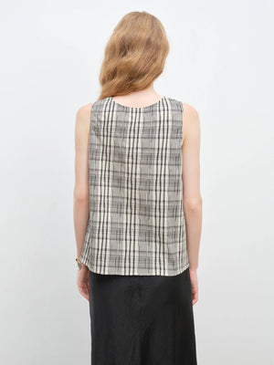 VILZSTUDIOS French Retro Strapless Checked Top