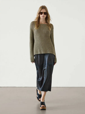 VILZSTUDIOS Green Slouchy Round Neck Sweater