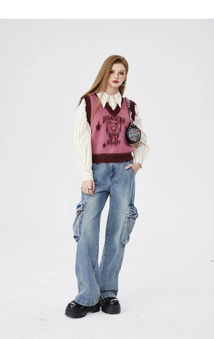 VILZSTUDIOS Jacquard Sweater Preppy Style Shirt