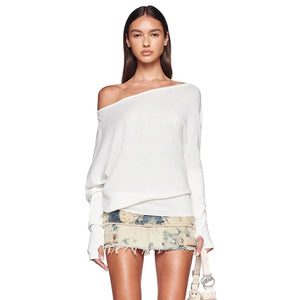 VILZSTUDIOS Elegant One Shoulder Long Sleeve Top
