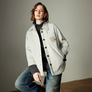 VILZSTUDIOS Cartoon Embroidered Padded Jacket
