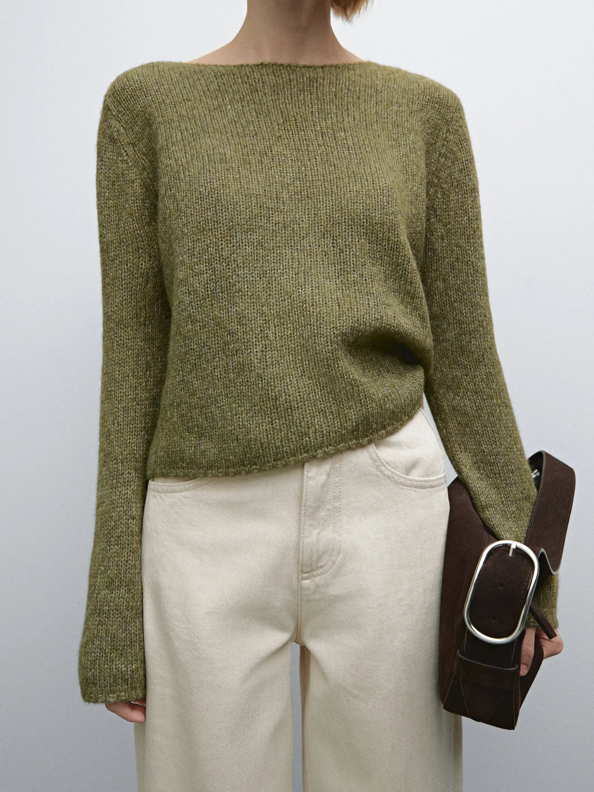 VILZSTUDIOS Soft Green Round Neck Sweater