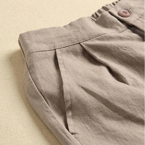 VILZSTUDIOS Comfy High Waist Linen Wide Shorts