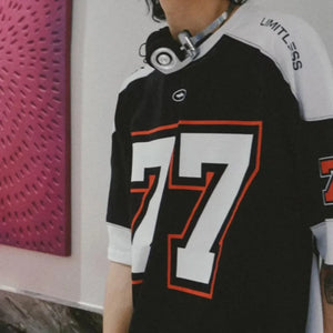 VILZSTUDIOS Contrast American Style Sport Jersey T-Shirt