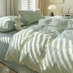 VILZSTUDIOS Soft Plaid Duvet Cover Bedding Set