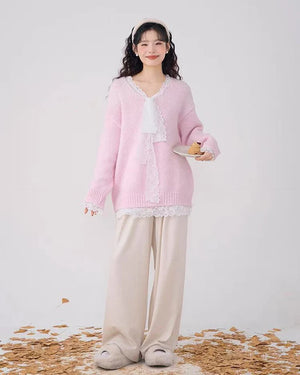 VILZSTUDIOS Sweet Lolita Lace Knit Sweater