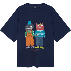 VILZSTUDIOS Chic 2 Cartoonish Cat Print T-Shirt