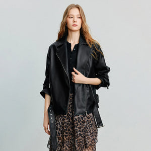 VILZSTUDIOS Fashionable Leather Motorcycle Jacket