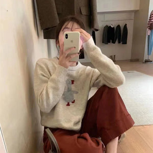 VILZSTUDIOS Casual Embroidered Wool Sweater