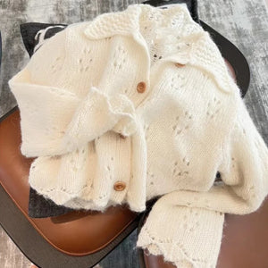 VILZSTUDIOS Elegant Lapel Polo Cardigan