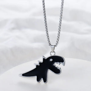 VILZSTUDIOS Black Cartoon Dinosaur Pendant Necklace