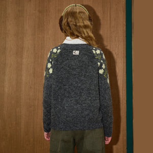 VILZSTUDIOS Cozy Floral Embroidery Cardigan