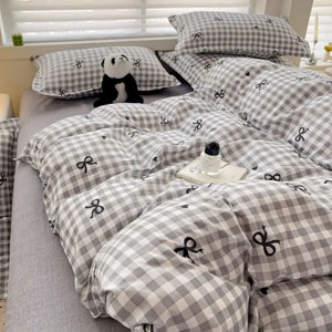VILZSTUDIOS Soft Plaid Duvet Cover Bedding Set