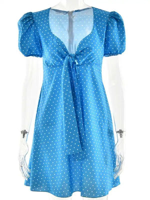 VILZSTUDIOS Elegant Polka Dot Zipper Mini Dress
