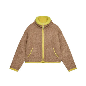 VILZSTUDIOS Cozy Knitted Contrast Jacket with Pockets