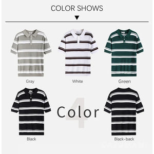 VILZSTUDIOS Striped Knit Short Sleeve T-Shirt