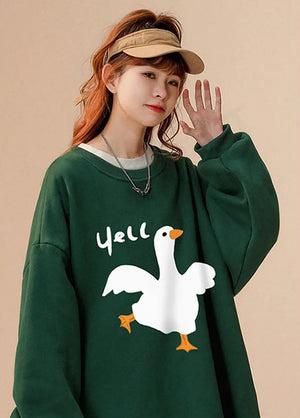 VILZSTUDIOS Cute Oversized Kawaii Duck Hoodie