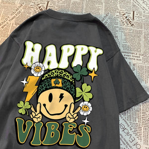 VILZSTUDIOS Happy Vibes Round Neck T-Shirt