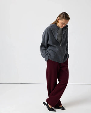 VILZSTUDIOS Cozy Knitted Turtleneck Zipper Cardigan