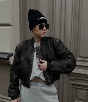 VILZSTUDIOS Vintage Leather Bomber Jacket