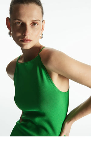 VILZSTUDIOS Stylish Knitted Halter Neck Mini Dress