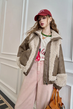 VILZSTUDIOS Vintage Woolen Fur Jacket