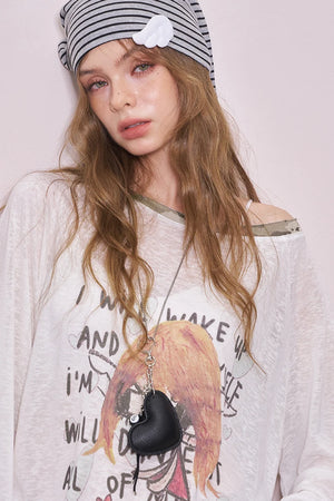 VILZSTUDIOS Cool White Printed Long Sleeve Top