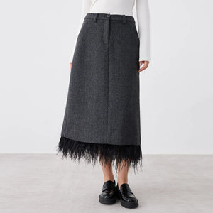 VILZSTUDIOS Luxury High Quality Wool Skirt Womens
