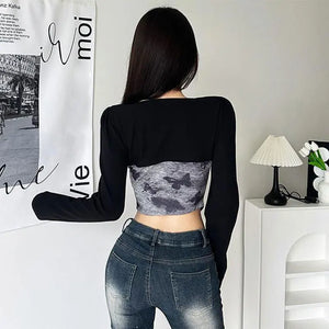 VILZSTUDIOS Casual Drawstring Crop Top