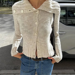 VILZSTUDIOS Chic Knitted Lapel Cardigan