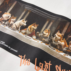 VILZSTUDIOS Funny Shiba Print Cotton T-Shirt